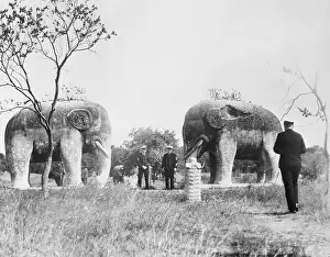 Sailor Prints: Sailors Near Giant Stone Elephants