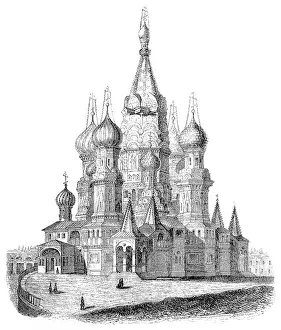 Religious Saint Prints: Saint Basils Cathedral, in Moscow, Russia