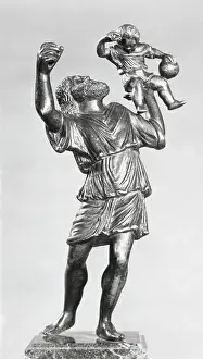 Reunion Prints: Saint Christopher Carrying the Christ Child With the Globe World Attributed to Bartomeleo Bellano