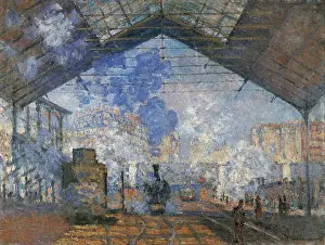 Monet Prints: Saint Lazare Station, by Claude Monet, 1877, 19th Century, oil on canvas, 75, 5 x 104 cm