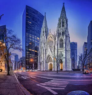 Images Dated 15th December 2015: Saint Patricks Cathedral at dusk
