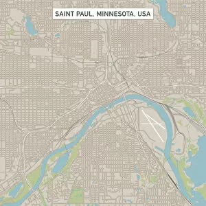 Images Dated 14th July 2018: Saint Paul Minnesota US City Street Map