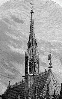 Chapels Prints: Sainte-Chapelle is the former palace chapel of the former royal residence Palais de la Cite on the Ile de la Cite Paris