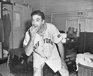Sal Maglie Biting Baseball