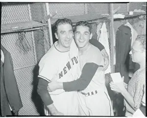 Sal Maglie Hugging Johnny Antonelli