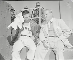 Sal Maglie Talking with Horace Stoneham
