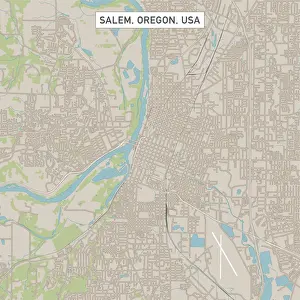 Salem Prints: Salem Oregon US City Street Map