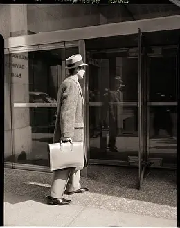 Photographers Model Prints: Salesman Entering Office Building