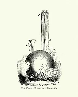 Images Dated 9th April 2019: Salomon de Caus steam-driven pump, 17th Century
