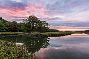 Gallo Landscapes Gallery: Salt marsh at sunrise, Brave Boat Harbor Headwaters preserve, Kittery, Maine, USA