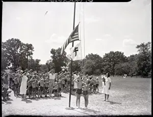 Flag Raising Prints: Saluting Flag at Tuberculosis Camp