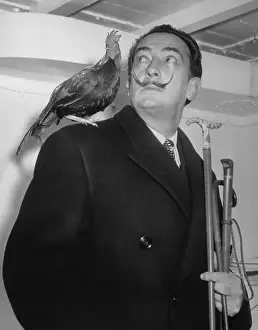 Salvador Dali with Chicken on His Shoulder
