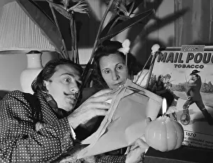Shock Prints: Salvador Dali Looking Over Sketch
