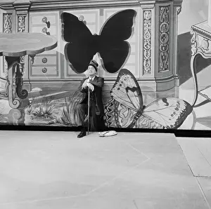 Surreal Prints: Salvador Dali Posing with Theater Backdrop
