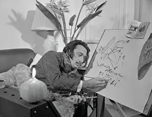 Surreal Prints: Salvador Dali Sketching His Dreams After Nap