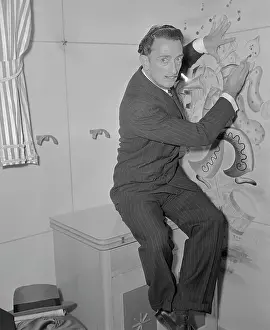 Salvador Dali Sketching on Wall Mural