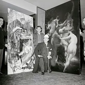 Salvador Dali Standing by Paintings