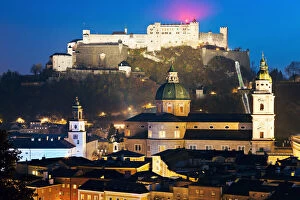Images Dated 14th November 2014: Salzburg Cathedral and Hohensalzburg Castle
