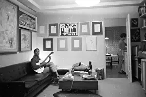 Prints of Sam Cooke plays guitar on November 30, 1960 in Los Angeles, California. (Photo by Jess Rand/Michael Ochs Archives/Getty Images) The man known as the King of Soul: Sam Cooke Portrait Session