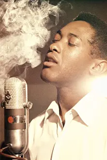 Prints of Soul Singer Sam Cooke at the RCA Recording Studio in Los Angeles, California circa 1959. (Photo by Jess Rand/Michael Ochs Archives/Getty Images) The man known as the King of Soul: Sam Cooke At RCA