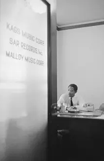 Prints of Soul singer Sam Cooke in his office at SAR Records located at 6425 Hollywood Boulevard circa 1961 in Los Angeles, California. ((Photo by Jess Rand/Michael Ochs Archives/Getty Images) The man known as the King of Soul: Sam Cooke At SAR Records