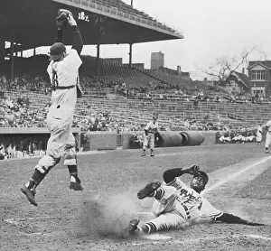 Sam Jethroe Sliding Home
