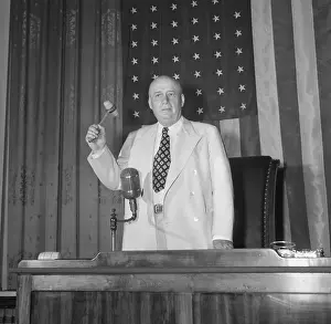 Speaker Of The U Prints: Sam Rayburn Posing at Podium