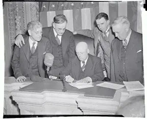 Smith Prints: Sam Rayburn Signing a Bill