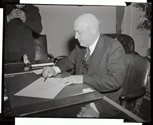 Speaker Of The U Prints: Sam Rayburn Signing Declaration of War on Japan