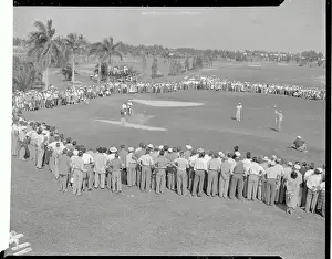 Sam Snead Blasting Out of Sand Trap at Miami Beach