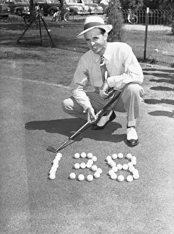 Denver Prints: Sam Snead Forming Number 138 with Golf Balls