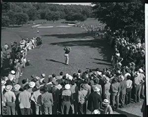 Sam Snead Golfing for Crowded Gallery