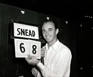 Sam Snead Holding Score in Locker Room
