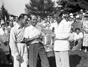 Sam Snead Looking on as Paul Runyon Receives PGA Trophy