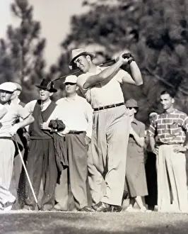 Pinehurst Prints: Sam Snead Swinging Golf Club