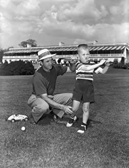 Sam Snead Teaching Son Golf