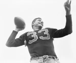 Football Uniform Prints: Sammy Baugh Holding Football