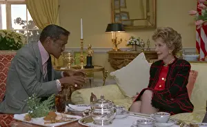 Sammy Davis Jr. and Nancy Reagan Chatting