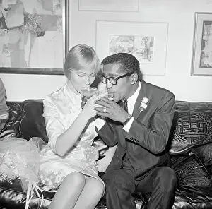 Eyes Closed Prints: Sammy Davis Jr. Toasting with His Wife