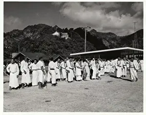 Samoan Chiefs Standing in Line