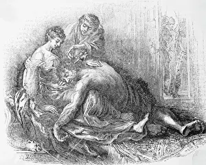 Samson Prints: Samson Having His Hair Removed by Delilah and Culprit