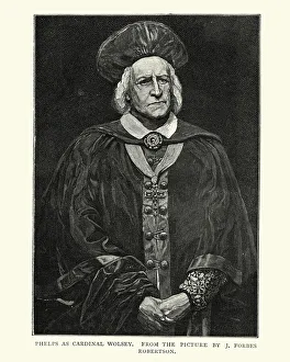 Clergy Gallery: Samuel Phelps as Cardinal Wolsey in Shakespeares Henry VIII