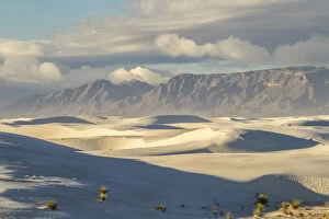 San Andres Mountains and sand dunes at White Sands National Monument, New Mexico, USA