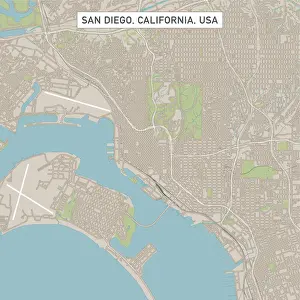 Street Map Prints: San DiegoCaliforniaUSCityStreetMap_60000