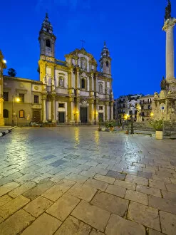 Images Dated 17th June 2014: San Domenico church in Piazza San Domenico, historic centre, Palermo, Sicily, Italy