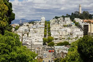 San Francisco streets and skyline, California, USA