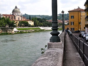 Images Dated 20th May 2014: San Giorgio Church by River Adige Verona Italy