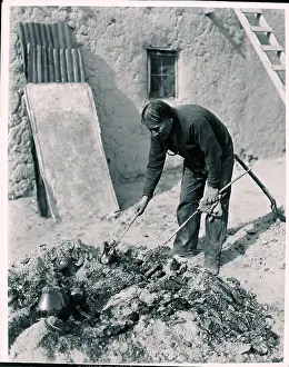 Pottery Prints: San Ildefonso Indian Baking Pottery
