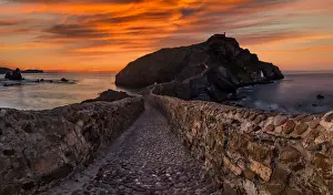 San Juan de Gaztelugatxe at sunset in Basque Country, Spain