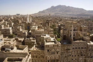 Adobe Collection: Sanaa skyline with traditional mud-brick buildings